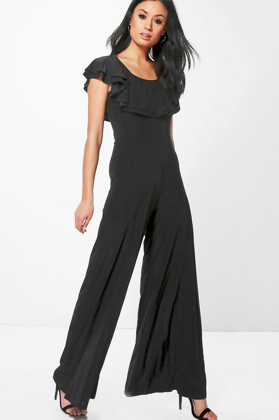 Amy Double Layer Off The Shoulder Wide Leg Jumpsuit